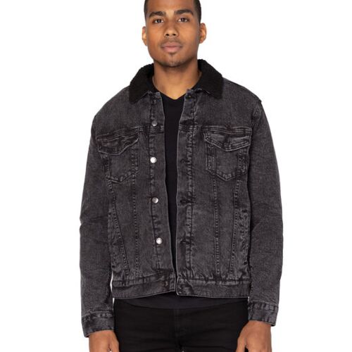 Unisex Sherpa-Lined Denim Jacket Vignette