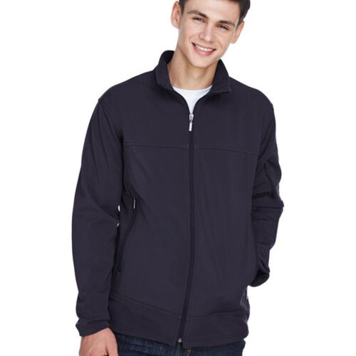 Men's Three-Layer Fleece Bonded Performance Soft Shell Jacket Vignette