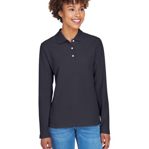Ladies' Pima Piqué Long-Sleeve Polo Vignette
