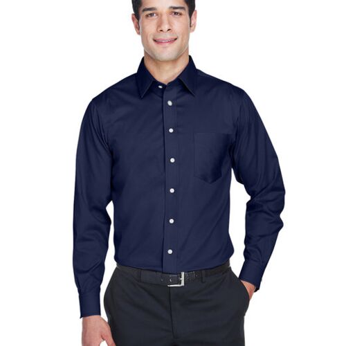 Men's Crown Collection® Tall Solid Stretch Twill Woven Shirt Vignette