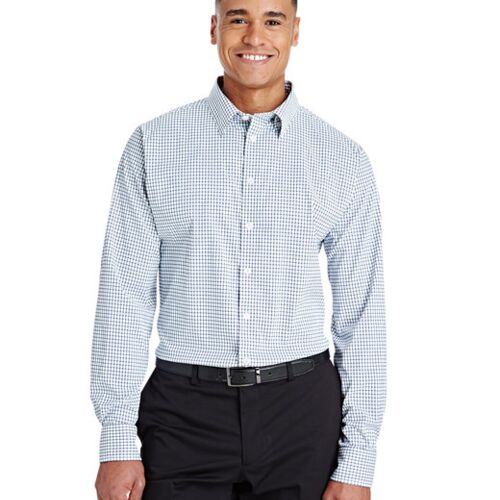 CrownLux Performance® Men's Micro Windowpane Woven Shirt Vignette
