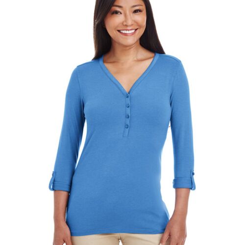 Ladies' Perfect Fit™ Y-Placket Convertible Sleeve Knit Top Vignette
