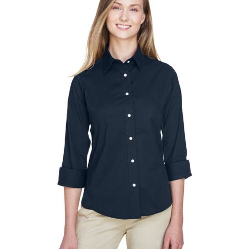 Ladies' Perfect Fit™ Three-Quarter Sleeve Stretch Poplin Blouse Vignette