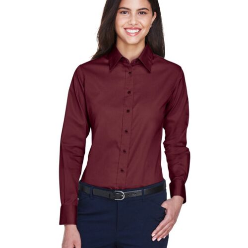 Ladies' Easy Blend™ Long-Sleeve Twill Shirt with Stain-Release Vignette