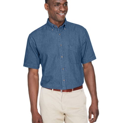 Men's Short-Sleeve Denim Shirt Vignette