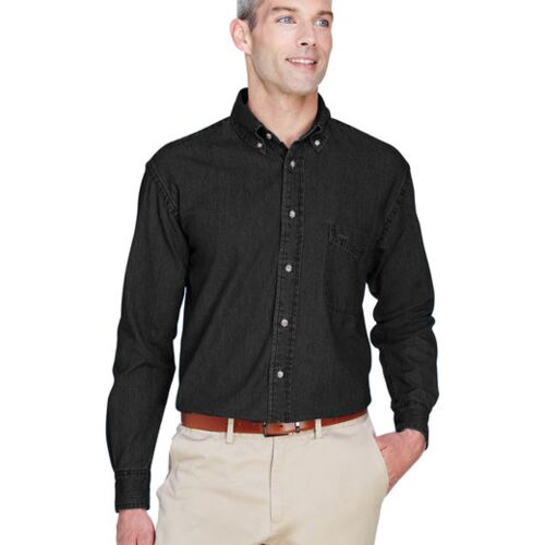 Men's Tall Long-Sleeve Denim Shirt Vignette