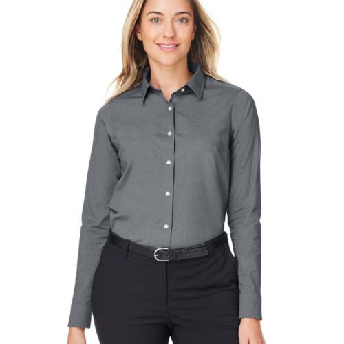 CrownLux Performance® Ladies' Spencer Poplin Shirt Vignette
