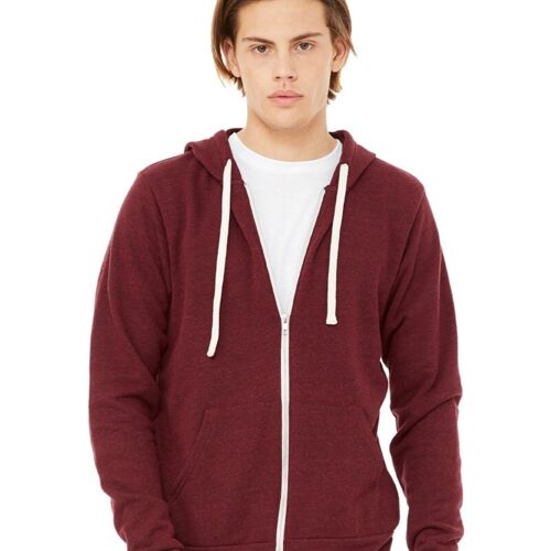 Unisex Triblend Sponge Fleece Full-Zip Hoodie Sweatshirt Vignette